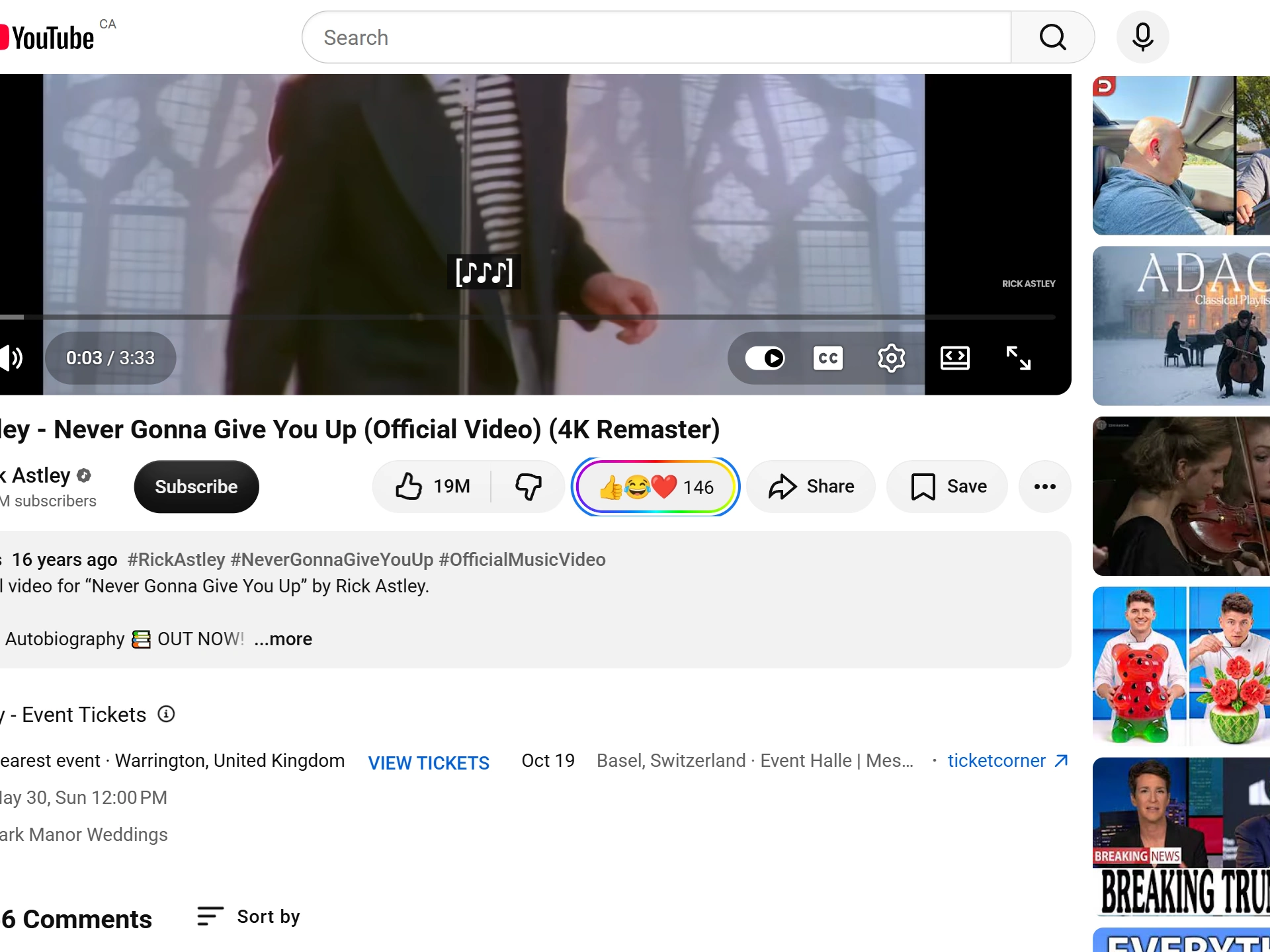 The Emojery button in YouTube's own action row, matching that row's shape and colors